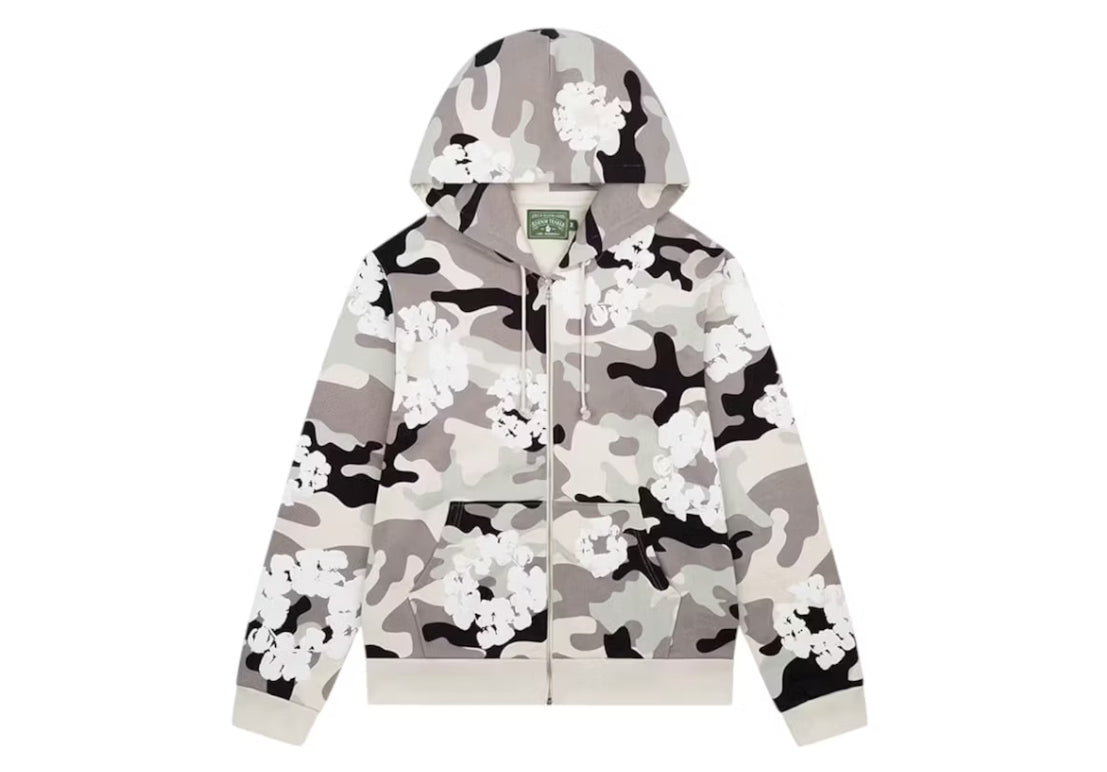Denim Tears The Cotton Wreath Zip Sweatshirt White Camo
