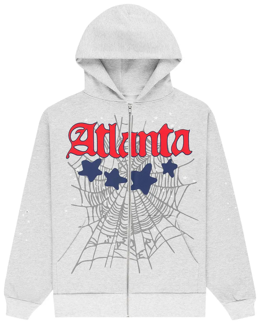 Sp5der Zip Up Heather Grey Atlanta