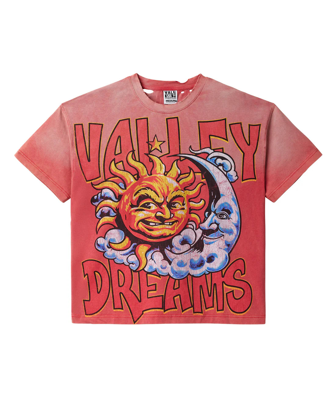 Vale Forever Trashed Red Sun Tee