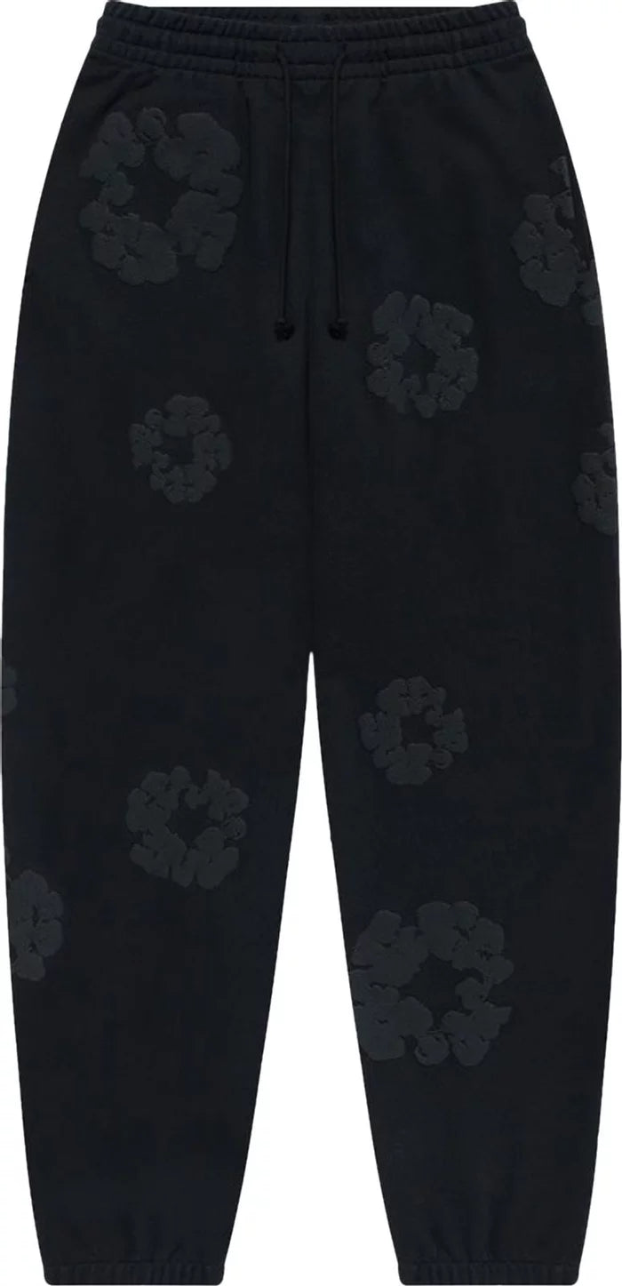 Denim Tears Cotton Wreath Sweatpants Black Monochrome