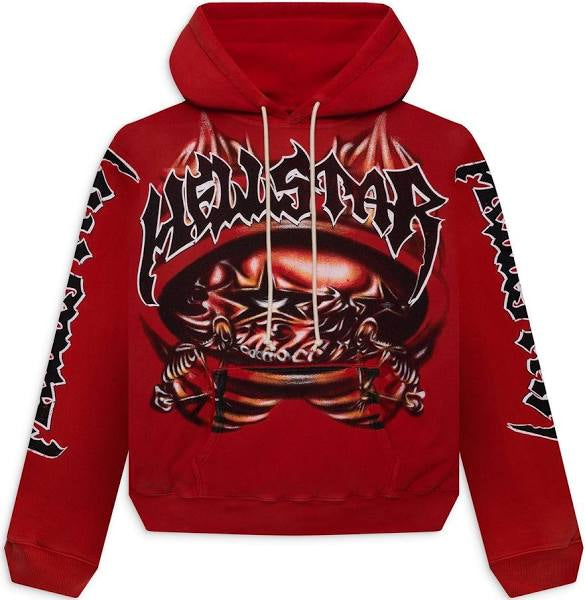 Hellstar Halloween Skeleton Airbrushed Hoodie (Red)