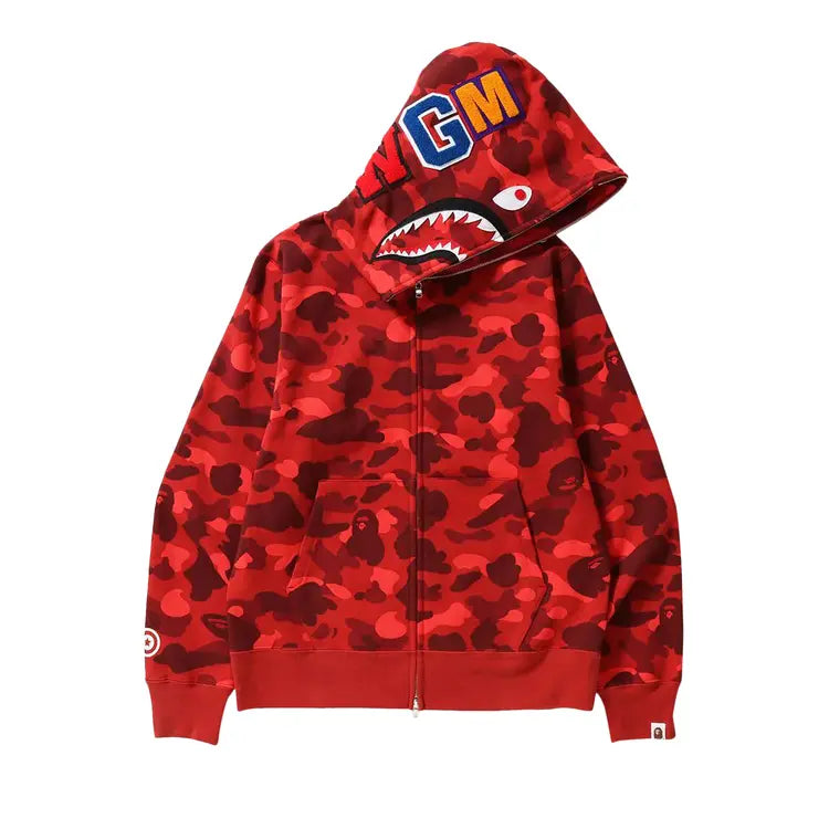 BAPE ABC Camo Shark Full Zip Up (Red)