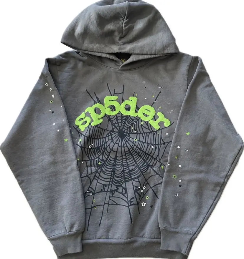 Sp5der Wait Grey Punk V2 Hoodie