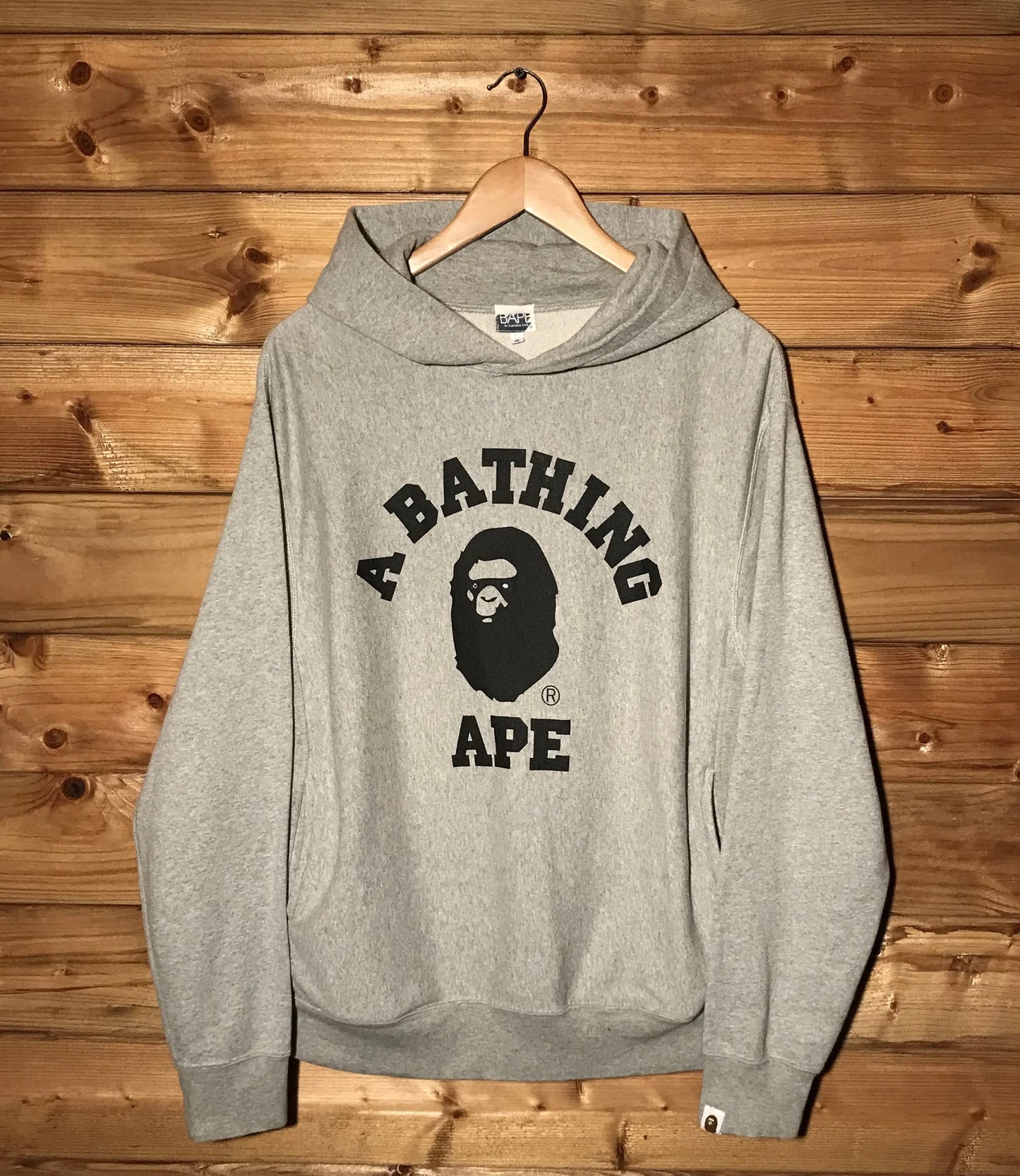 A Bathing Ape Rhinestone College Pullover Hoodie (Grey)