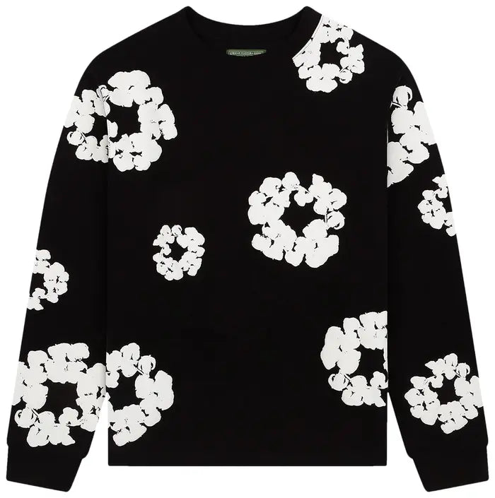 Denim Tears Long-Sleeve Wreath Tee 'Black'