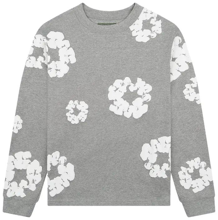 Denim Tears Long-Sleeve Wreath Tee 'Grey'