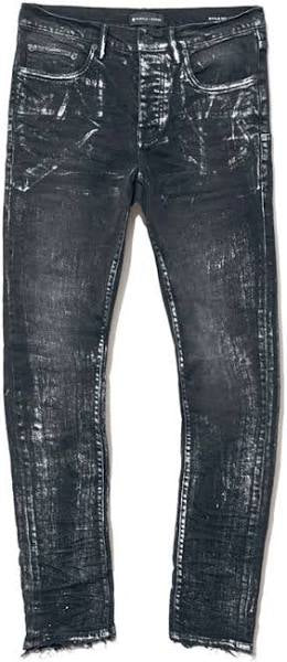 Purple Jean Black Wash Metallic Silver