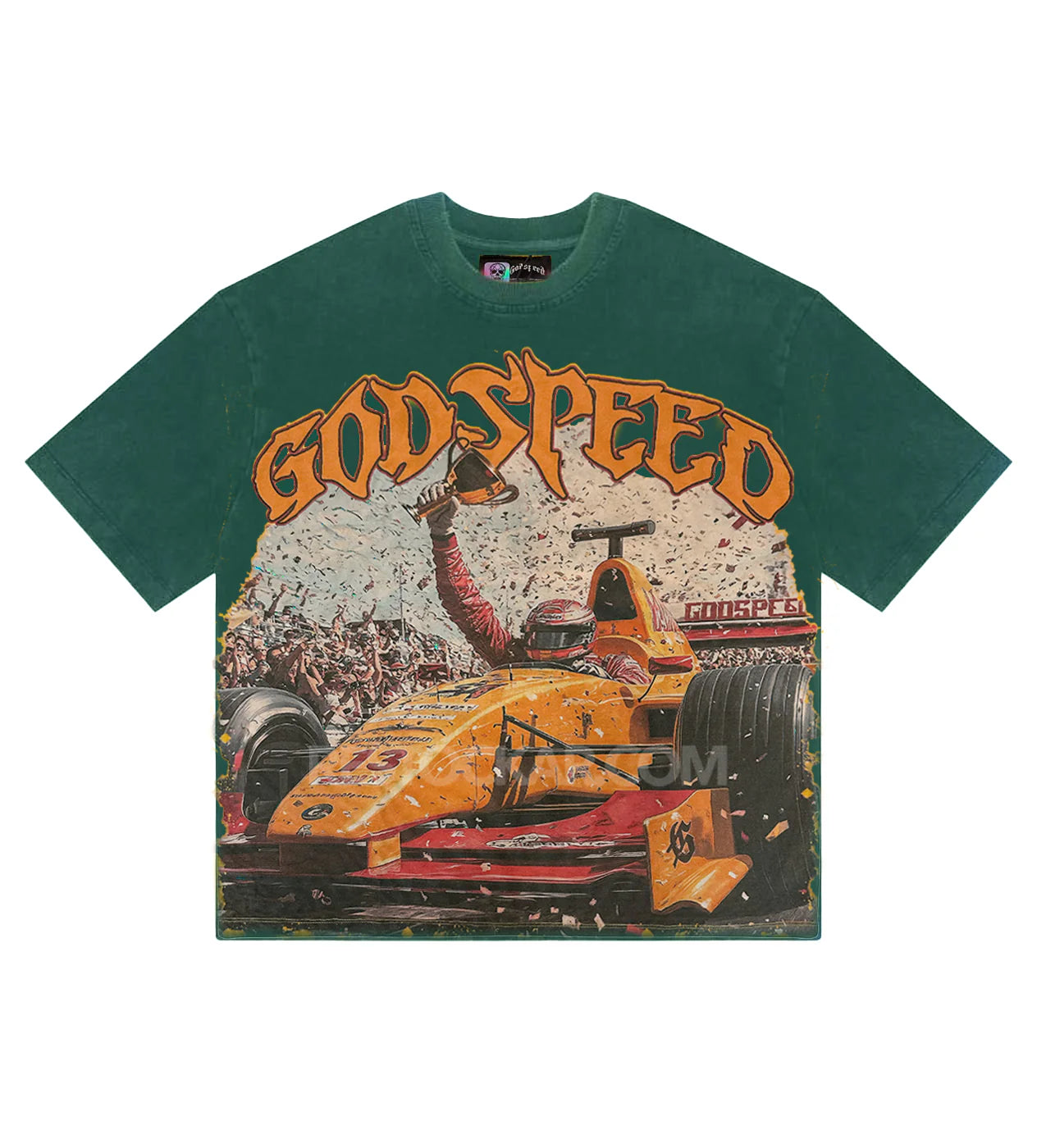 Godspeed F1 Finish Line Forest Green Tee