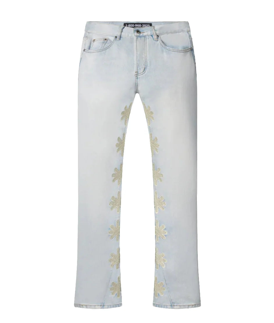 Lost Shdws Studded SunLogo Denim Jeans Blue/Bone