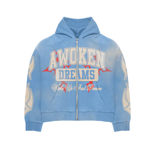 Awoken Dreams Wake Up and Dream Zip Up Sweatsuit Blue