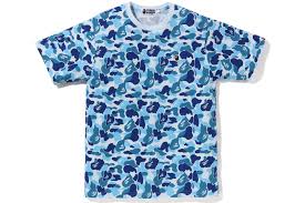 BAPE ABC Camo Ape Head One Point Tee Blue