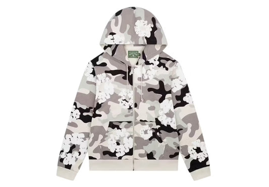 Denim Tears The Cotton Wreath Zip Sweatshirt White Camo