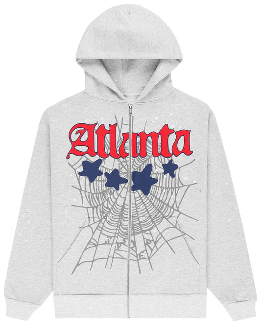 Sp5der Zip Up Heather Grey Atlanta