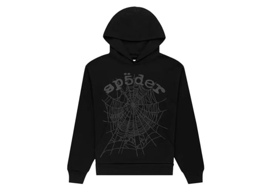 Sp5der Star OG Web V2 Outline Hoodie (Black)