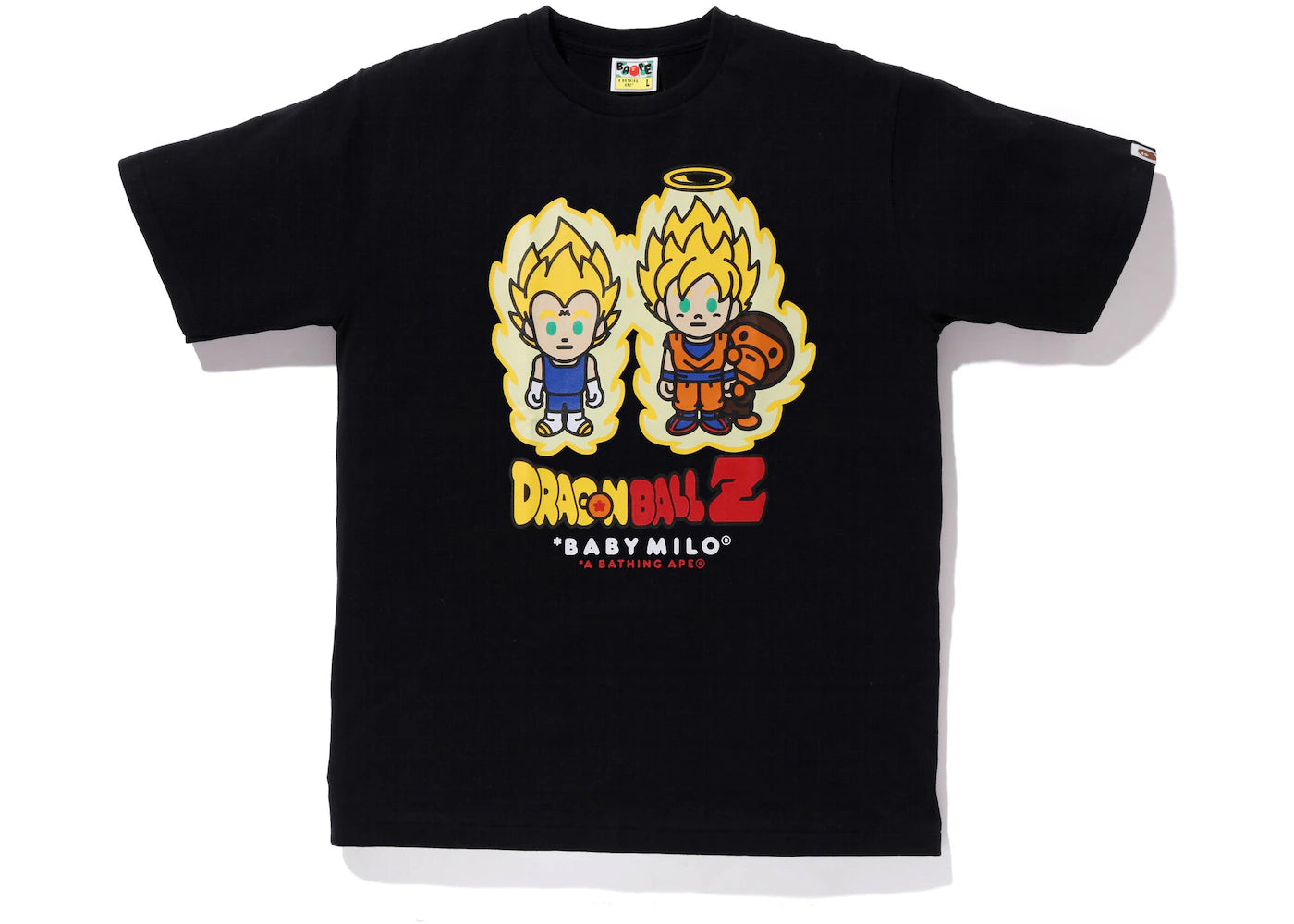 BAPE x Dragon Ball Z Super Saiyan Vegeta & Son Goku Baby Milo Tee (Black)