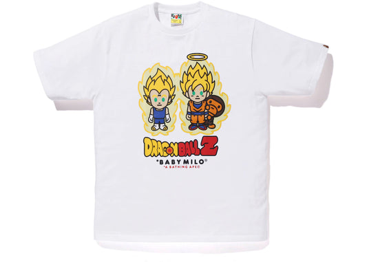 BAPE x Dragon Ball Z Super Saiyan Vegeta & Son Goku Baby Milo Tee (White)