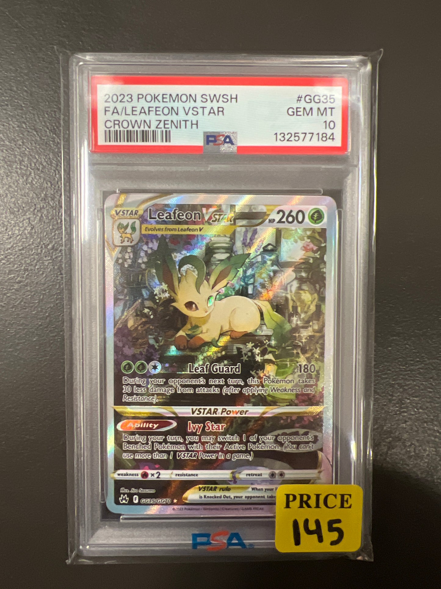 PSA 10 2023 Pokémon SWSH Crown Zenith Leafeon Vstar
