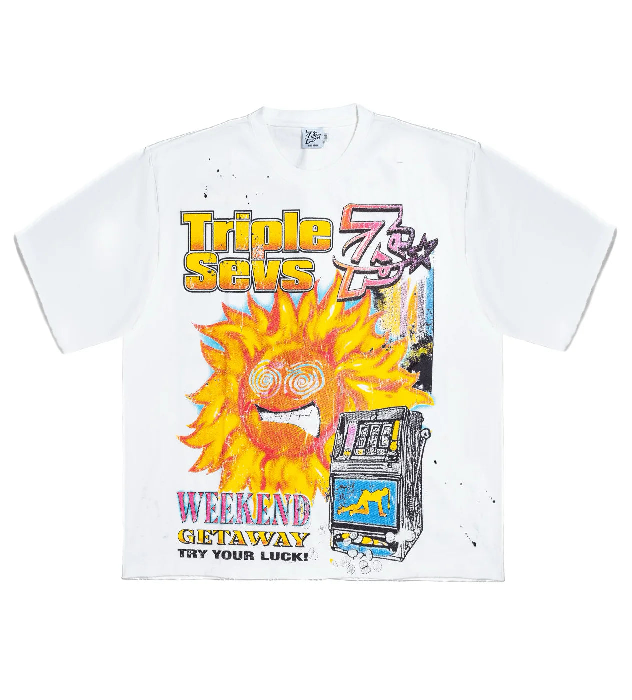 Triple 7s Weekend Getaway White Tee