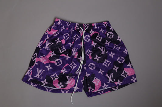 Remade Louis Vuitton Shorts Purple