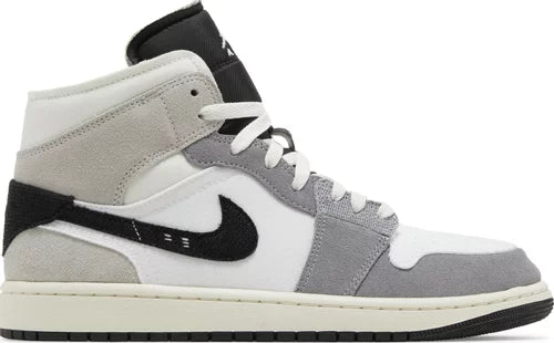 Jordan 1 Mid SE Craft White Cement Grey Black(GS)