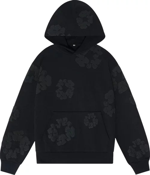 Denim Tears Cotton Wreath Hoodie Black Monochrome