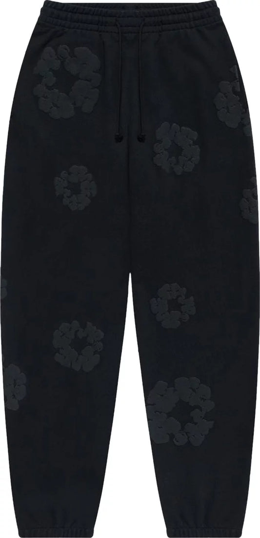 Denim Tears Cotton Wreath Sweatpants Black Monochrome