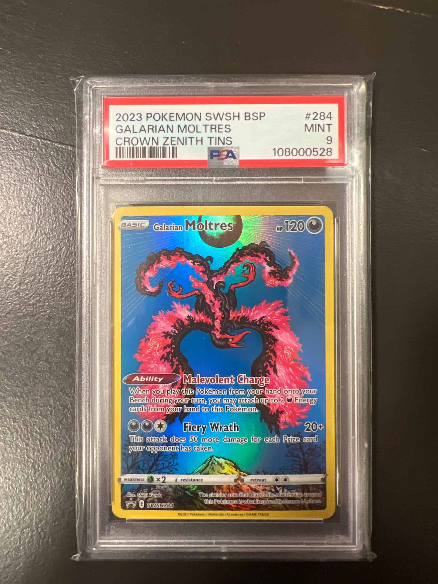 PSA 9 Pokémon SWSH BSP Galatian Moltres