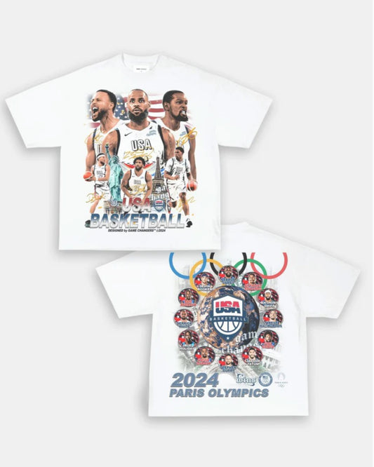Game Changer 2024 USA Basketball Team V2 Tee White