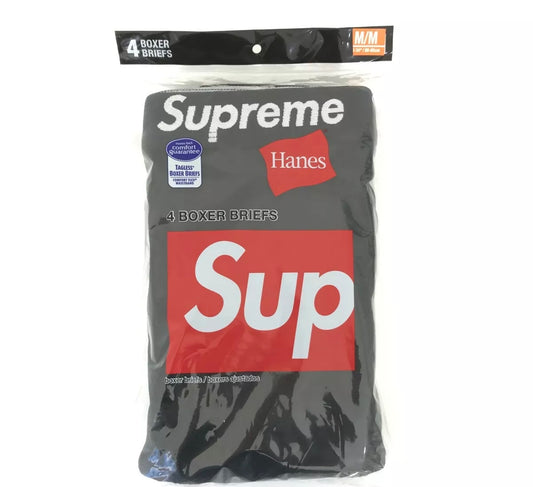 Supreme Hanes Boxer Briefs (4 Pack) Black