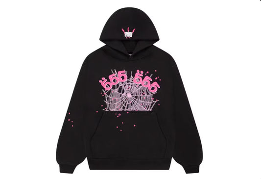 Sp5der Black Angel Number Hoodie