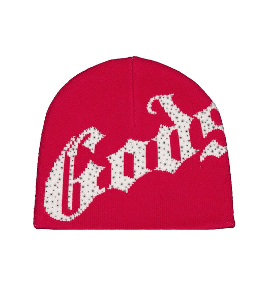Godspeed OG Logo Studded Beanie (Red/White)