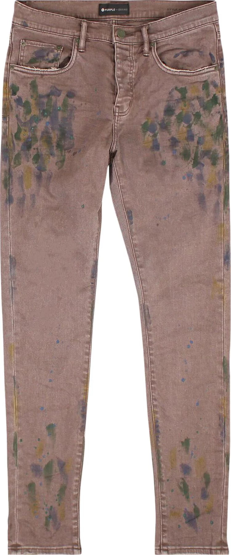 Purple Jeans Overdyed Sepia Paint