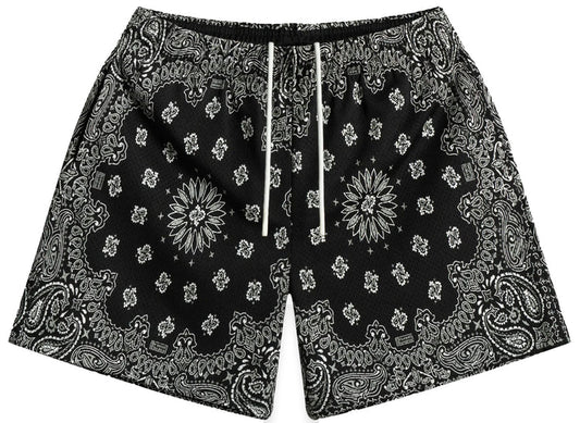 Bravest Studios Black Paisley Shorts