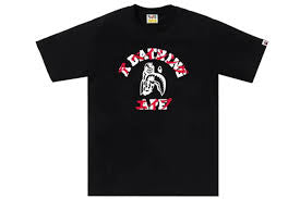 Bape Tiger Shark Japanese Letter Tee Black