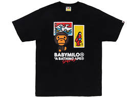 Bape Japan Art Baby Milo Tee Black