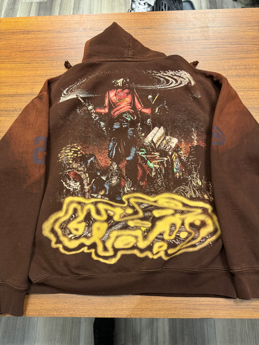 Travis Scott x WWE Mankind Zip Up Hooded Sweatshirt Black