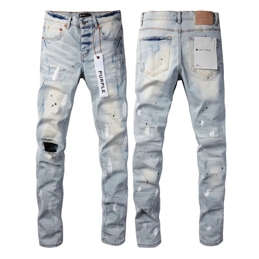 Purple Jeans Skinny Slim Straight Washed Denim