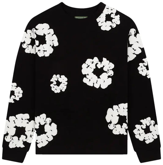 Denim Tears Long-Sleeve Wreath Tee 'Black'