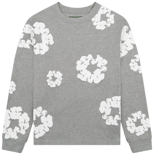 Denim Tears Long-Sleeve Wreath Tee 'Grey'