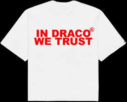 In Draco We Trust White Red Tee