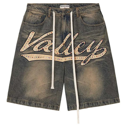Vale Forever Skittles Denim Jean Shorts Blue