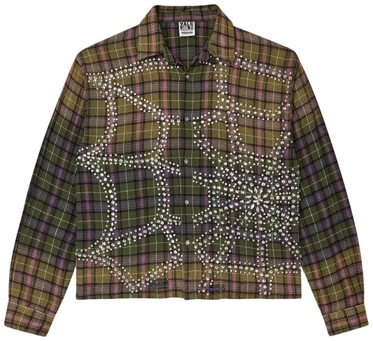 Vale Forever Green Fever Flannel 'Dark Green/Purple