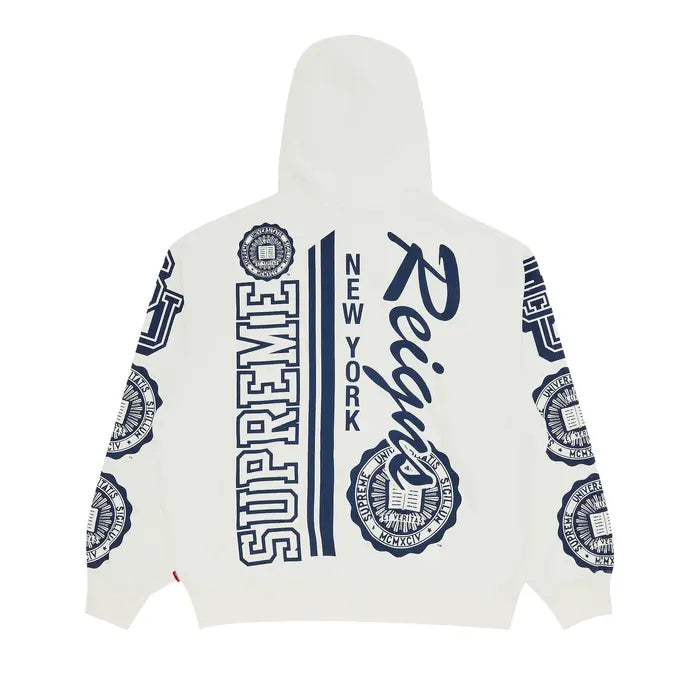 Supreme Knowledge Reigns Zip Up Hooded Sweatshirt 'White'