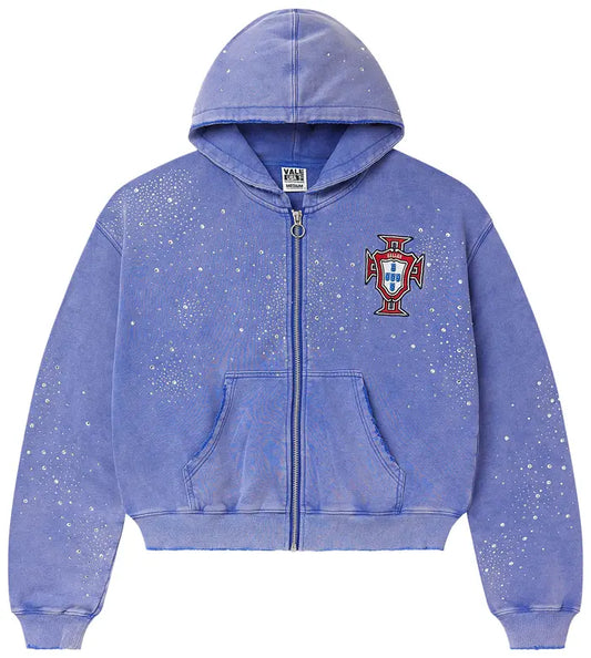 Vale Sea Cluster Zip Up Hoodie Purple