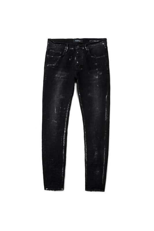 Purple Jean Black Wash Metallic Silver