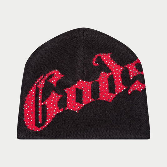 Godspeed OG Logo Studded Beanie (Black/Red)