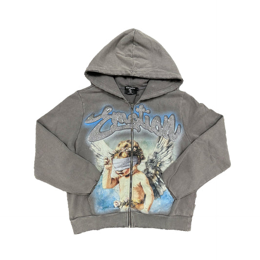 Mixed Emotion Grey “Rhinestone” Hoodie