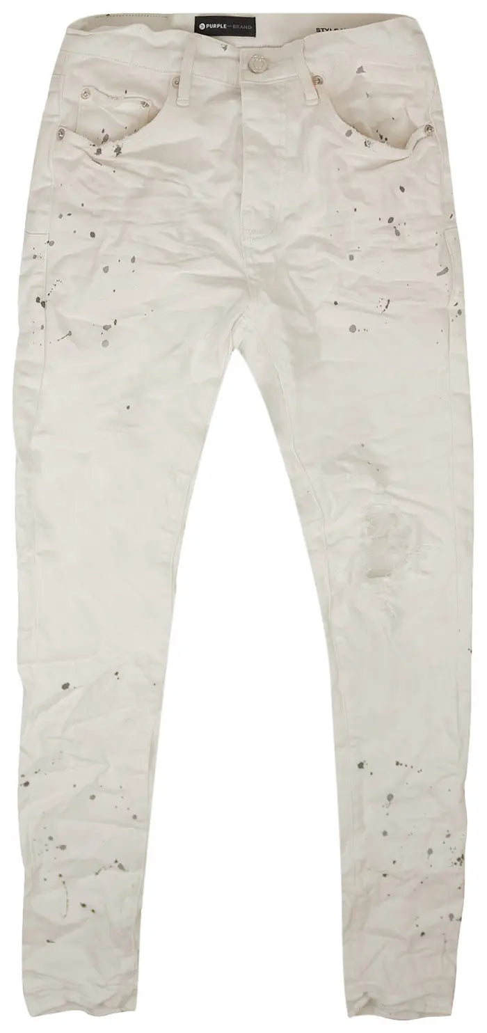 Purple Brand Paint Blowout Denim Pants White