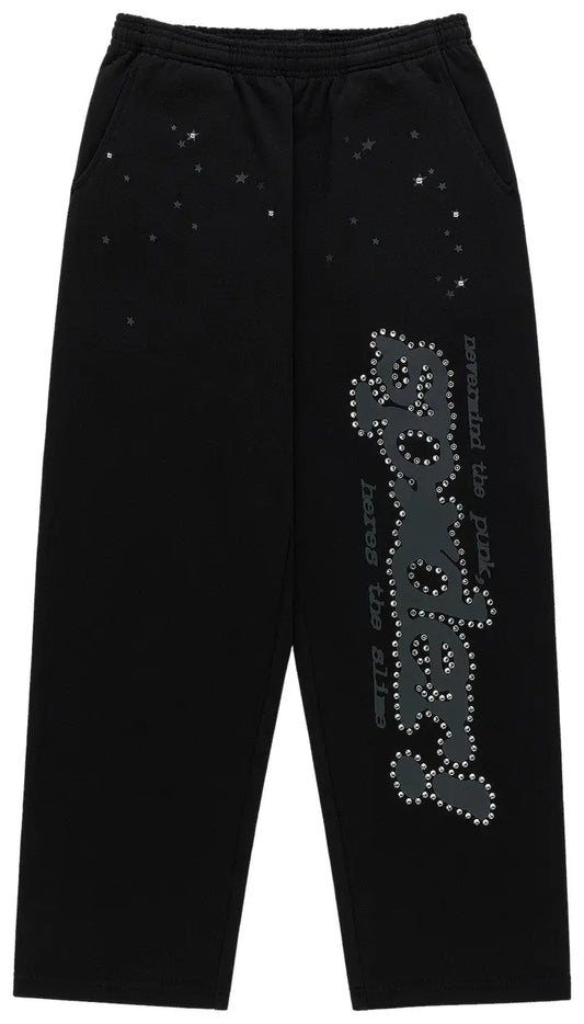 Sp5der Rhinestone Punk V2 Sweatpant 'Black'