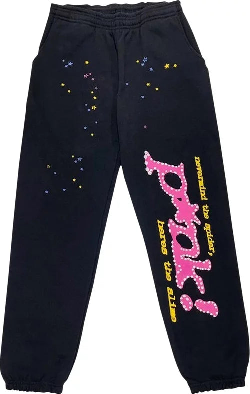 Sp5der P*NK Sweatpants Black